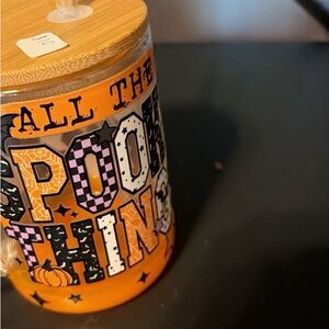 Orange Halloween Themed Jar